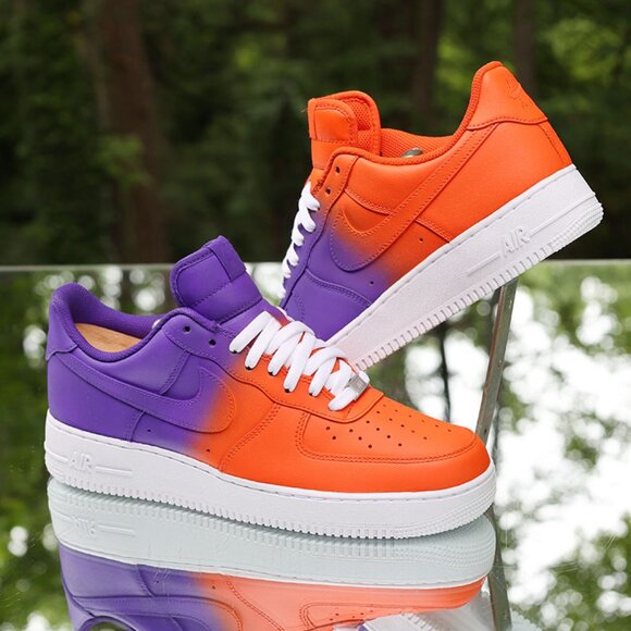 Nike Air Force 1 Orange Purple Custom - Picture 1 of 15